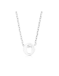 Silvertone Initial O Pendant Necklace