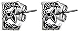 Celtic Letter "E" Pewter Stud Earrings