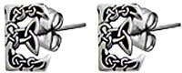 Celtic Letter "E" Pewter Stud Earrings