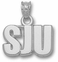 St. Joseph's Hawks "sju" 3/8" Pendant - Sterling Silver Jewelry Picture
