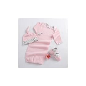 "Welcome Home Baby!" 3-piece Layette Set in Keepsake Gift Box (Pink)