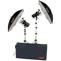 Photogenic StudioMax III Portrait Studio Two Monolight Kit with Two 320 watt Second Flashes, Umbrellas, Air Cushioned Stands & Case, (120VAC)