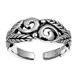 Sterling Silver Fashion Toe Ring - Leaves - 2mm Band Width