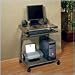 Studio RTA Beginnings Glass Top Metal Computer Cart in Champagne