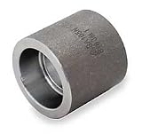 Industrial Grade 1MNX4 Coupling, 1 1/2 In, Socket Weld, Blk Steel