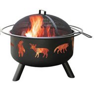 Landmann 28347 Big Sky Fire Pit, Wildlife, Black