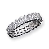 Sterling Silver CZ (Cubic Zirconia) Double Band Ring