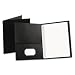 Oxford 57706 Twin Pocket Portfolios with Three Tang Fasteners, Black, 25 per Box