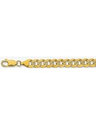 8mm Yellow Pave Light Flat Cuban Chain 30"