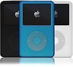 ISkin Claro Silicon Slims - Case for digital player - silicone - black, white, blue - iPod with video (5G) 60GB, iPod with video (5G) 80GB (pack of 3 )