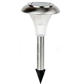8 X STAINLESS STEEL SOLAR LIGHTS
