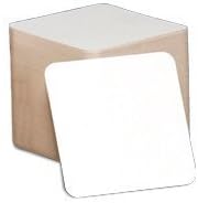 Square Fiberboard Coasters for Cocktails or Craft Projects - 4 Inch Square, Qty 125 Plain White by DTR Solutions