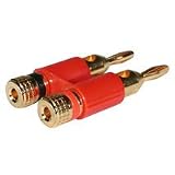 Cables To Go - Speaker connector - banana (M) - red, metallic gold (pack of 2 )