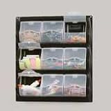 Safco 6110BL Nine-bin panel storage bins, 18-3/8w x 5-1/4d x 20-1/2h, black