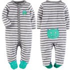 カーターズ（Carter's) 2015年秋冬 男の子用グレーボーダーパイル地モンスター足つきカバーオール 怪獣タオル肌着 (3months(55-61c... [並行輸入品]