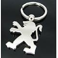 Chrome 3D car logo keyring / keychain for PEUGEOT