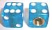 Trik Topz Clear Blue Dice Valve Caps