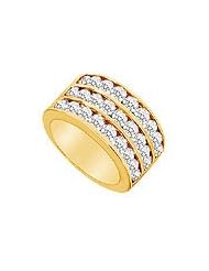 Diamond Row Ring 14K Yellow Gold - 2.50 CT Diamonds