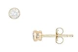 1/4 Carat Diamond Stud 14K Yellow Gold Bezel Set Earrings