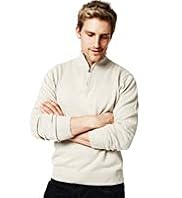 Blue Harbour Pure Cotton Half Zip Jumper