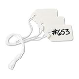 Twine Strung Marking Tags, 1-1/2x15/16, White, 1000/Box AVE12205