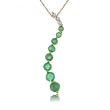 Emerald and Diamond Journey Pendant in 14 Karat Yellow Gold