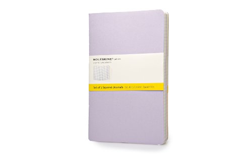 moleskine cahier journal set of 3 large squared persian lilac frangipane yellow peach blossom pink soft
