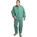 ONGUARD 71050 PVC on Nylon Polyester Chemtex Level C Bib Overall with Plain Front, Green, Size 4X