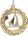 Jewelry : Sailboat on Open Lace Edge Disc, 14K Gold Charm