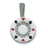14k White Gold Diamond mens pendant