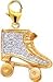 Roller Skate 14K White Gold Diamond Charm