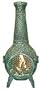 Blue Rooster - ALCH001GK-CH - Grape Leaf Cast Aluminum Chiminea w/Gas Kit - Charcoal - Large