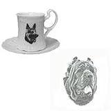 Mastiff Neapolitan Cup and Saucer, Porcelain by Rosalinde