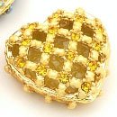 Piearth ピアース ジュエリーボックス クリスタル 宝石箱 ハート NO21 イエロー 21-2 YL