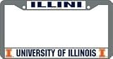Illinois Fighting Illini Chrome License Plate Frame