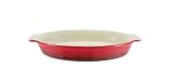 Mayfair & Jackson 1.7 Quart Two Tone Red Oval Stoneware Casserole Dish 5074TTR