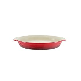 Mayfair and Jackson 1.7 Quart Two Tone Red Oval Stoneware Casserole Dish 5074TTR by Mayfair & Jackson