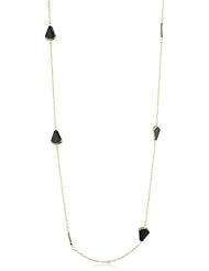 Dean Davidson "CLEO" Gold with Black Enamel Fan Charm Necklace