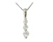 1.00CTW Three Stone Diamond Drop Pendant 14K White Gold