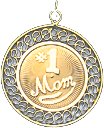 #1 Mom on Disc, 14K Gold Charm