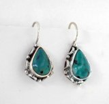 Handcrafted Sterling Silver and Genuine Turquoise Drop Earrings