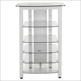 Wood Technology MGA6S - Metal & Glass Silver 6-Shelf Audio Rack