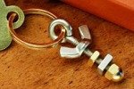 Silver & gold plated keyring : I'm nuts about you!