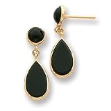 14k Onyx Teardrop Dangle Post Earrings