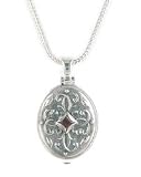 Anatoli Oval Garnet Locket Necklace