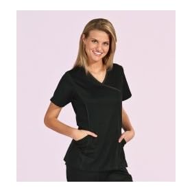 Buy Dickies Stretch Sateen Mock Wrap Scrub Top (XS-3X) in Assorted Colors. by Dickies