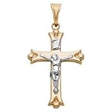 Crucifix Charm in Two Tone 14kt. Gold