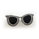 Sterling Silver Marcasite and Onyx SunGlass Sterling Silver