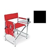 Picnic Time Sports Chair with Table and Pockets - Black