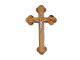 Olive Wood Cross with Crucifix "The Cross of the Fourteen Stations" (5"h)